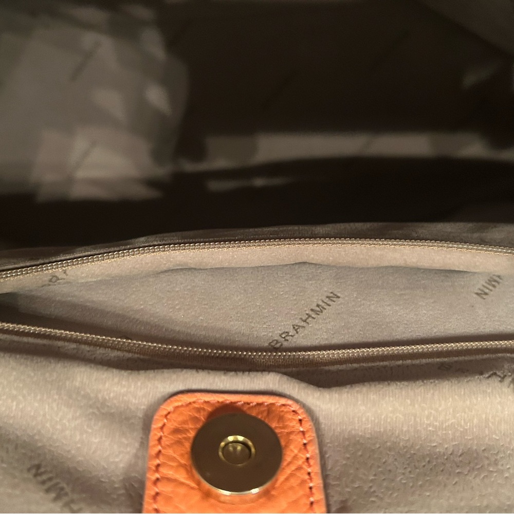 Brahmin Coral Pebbled Leather Tote & Matching Zip-Around Wallet Set - Picture 11 of 16